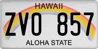HI license plate ZVO857