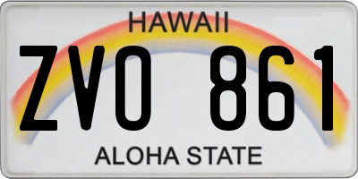 HI license plate ZVO861