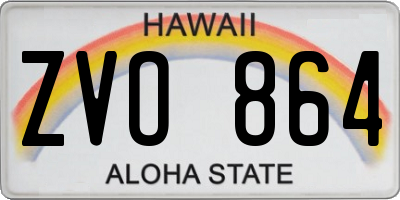 HI license plate ZVO864