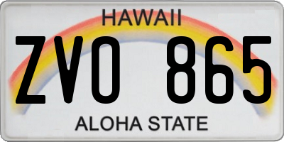 HI license plate ZVO865