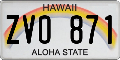 HI license plate ZVO871