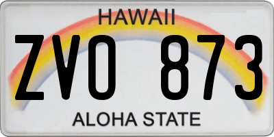 HI license plate ZVO873