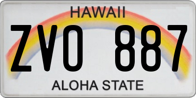 HI license plate ZVO887