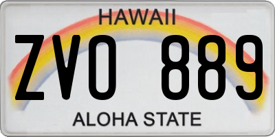 HI license plate ZVO889