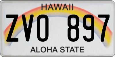 HI license plate ZVO897