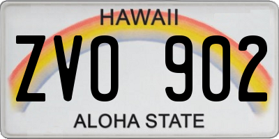 HI license plate ZVO902