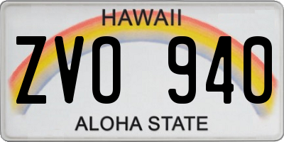 HI license plate ZVO940