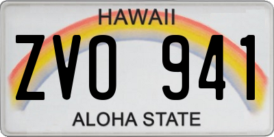HI license plate ZVO941