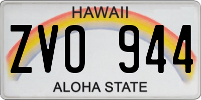 HI license plate ZVO944