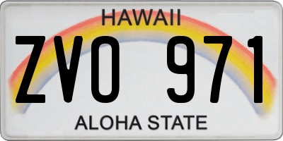 HI license plate ZVO971