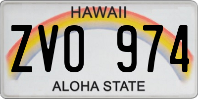 HI license plate ZVO974