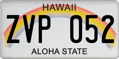 HI license plate ZVP052