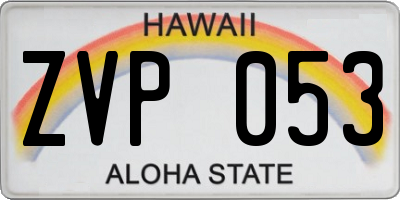 HI license plate ZVP053