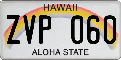 HI license plate ZVP060