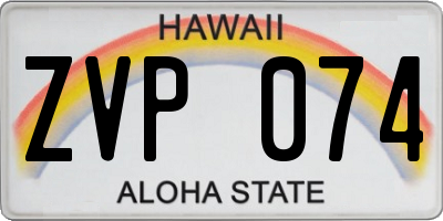 HI license plate ZVP074