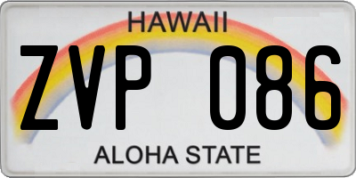 HI license plate ZVP086