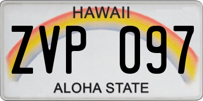 HI license plate ZVP097