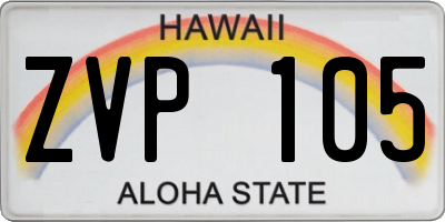 HI license plate ZVP105