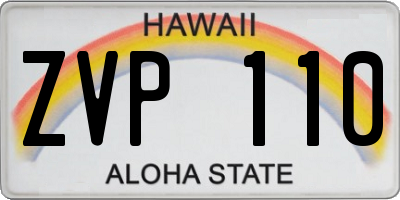 HI license plate ZVP110