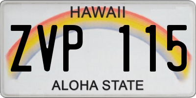 HI license plate ZVP115