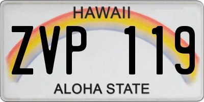 HI license plate ZVP119