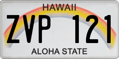 HI license plate ZVP121
