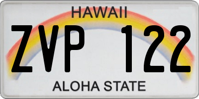 HI license plate ZVP122