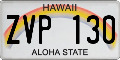 HI license plate ZVP130