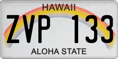 HI license plate ZVP133