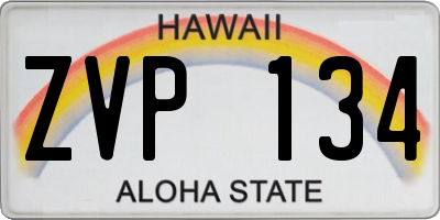 HI license plate ZVP134