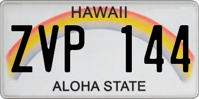 HI license plate ZVP144