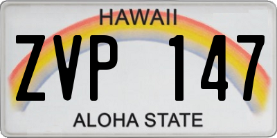 HI license plate ZVP147