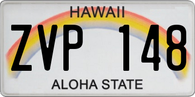 HI license plate ZVP148