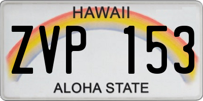 HI license plate ZVP153