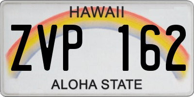 HI license plate ZVP162