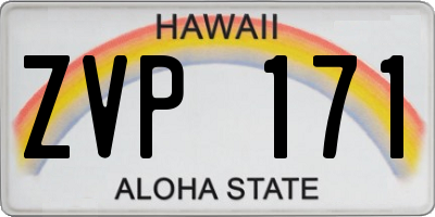 HI license plate ZVP171