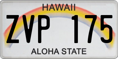 HI license plate ZVP175