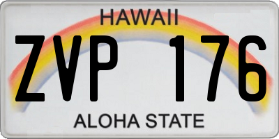 HI license plate ZVP176
