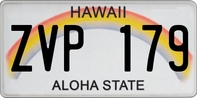 HI license plate ZVP179