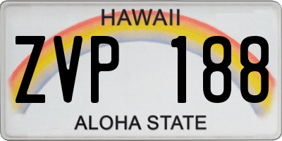 HI license plate ZVP188
