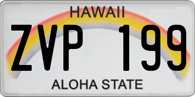 HI license plate ZVP199