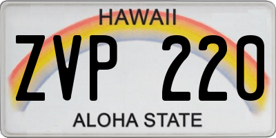 HI license plate ZVP220
