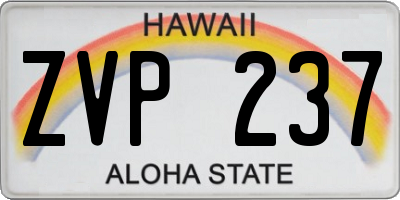 HI license plate ZVP237