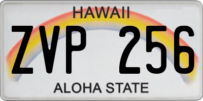 HI license plate ZVP256