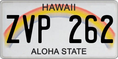 HI license plate ZVP262