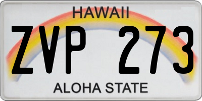 HI license plate ZVP273