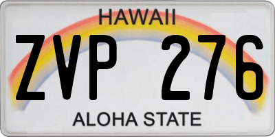 HI license plate ZVP276