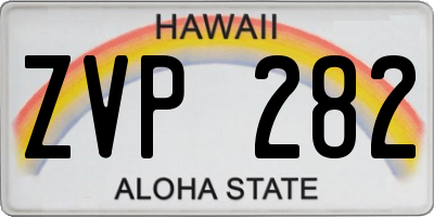 HI license plate ZVP282