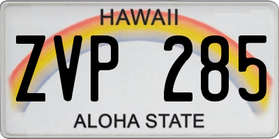 HI license plate ZVP285