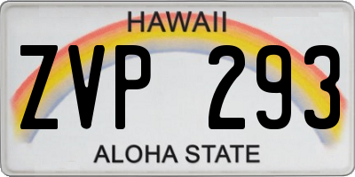 HI license plate ZVP293